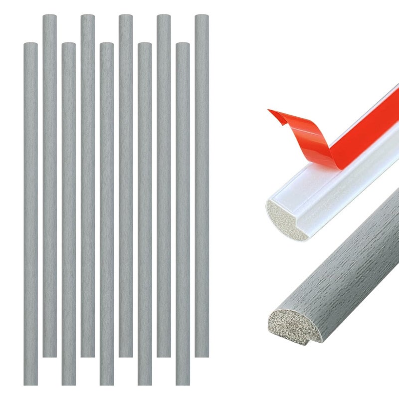 Tilingview 10-Pcs Peel and Stick Tile Edge Trim, 12in Self-Adhesive Tile Edging Decorative Pencil Tile, PVC Molding Tile Trim for Backsplash (Grey) - Image 3